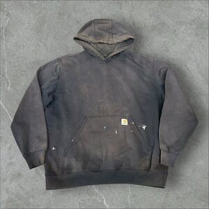 Carhartt Hoodie Mens XL Black‎ Faded Original Fit Distressed 100615 001 Pullover